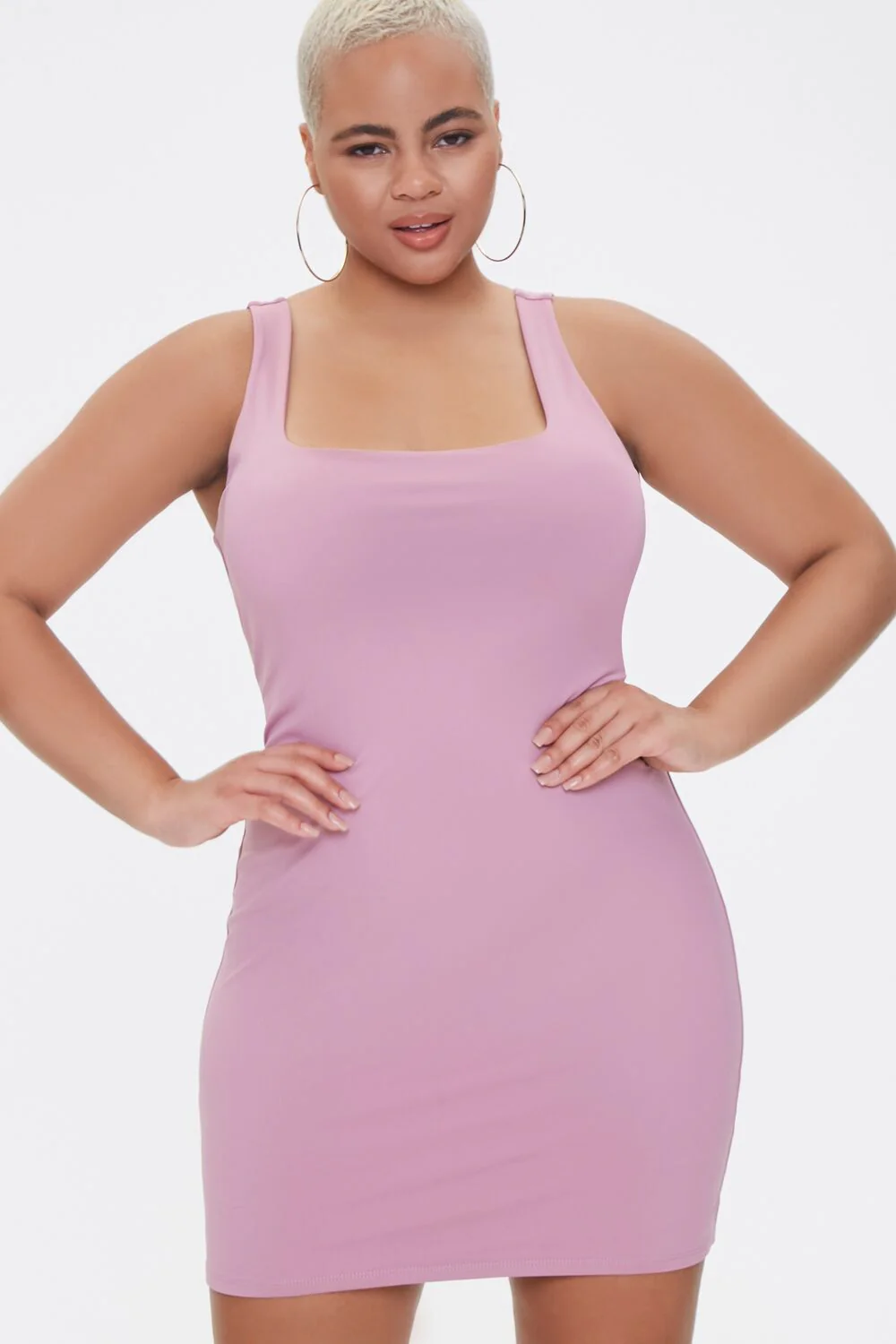 Plus Size Square-Neck Bodycon Dress