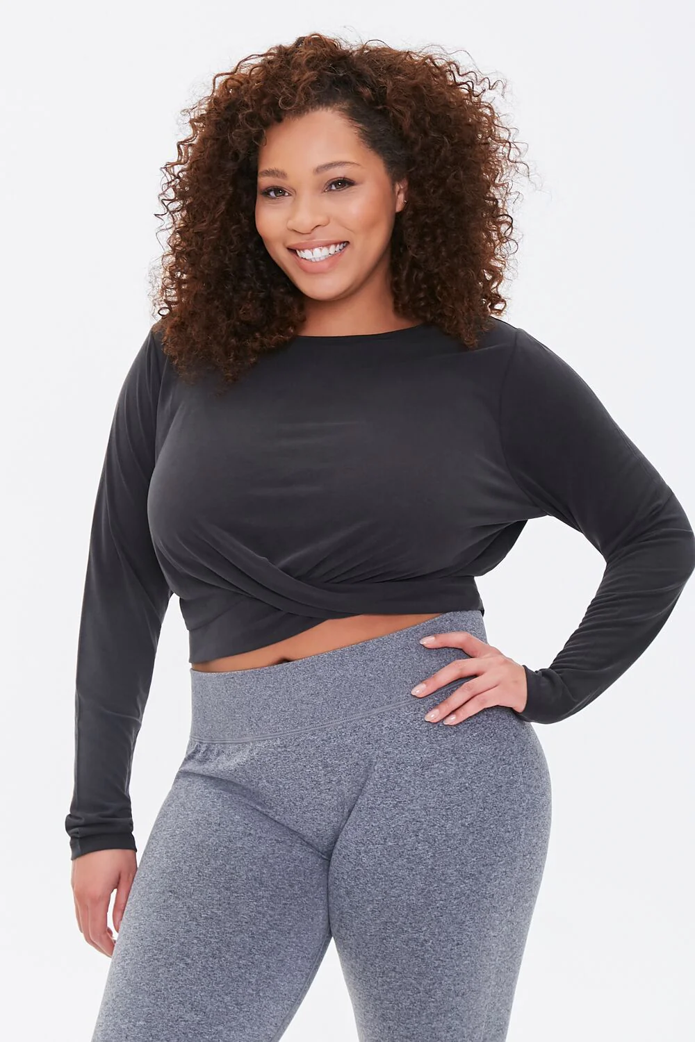 Plus Size Active Twisted Top