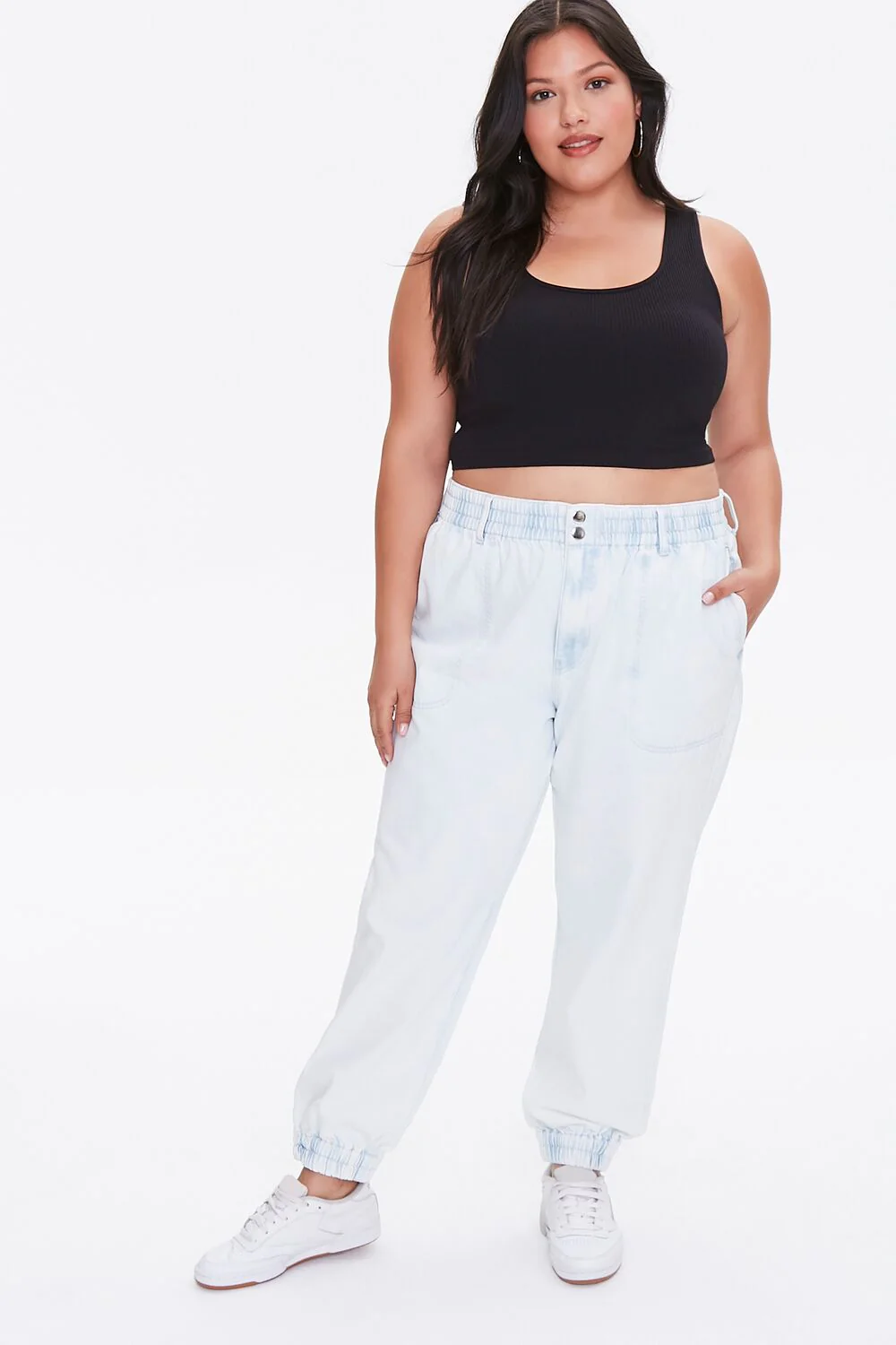 Plus Size Denim Joggers