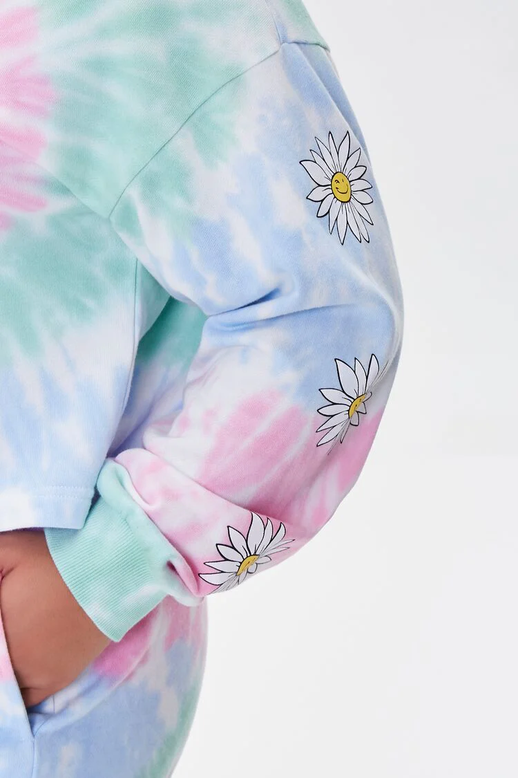 Plus Size Daisy Graphic Tie-Dye Pullover - Image 5
