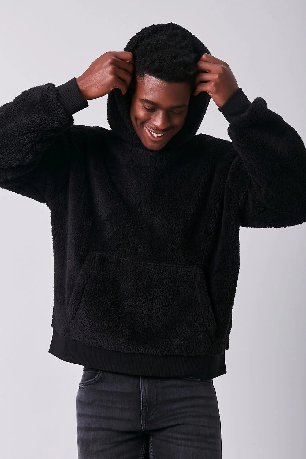 Faux Shearling Teddy Hoodie