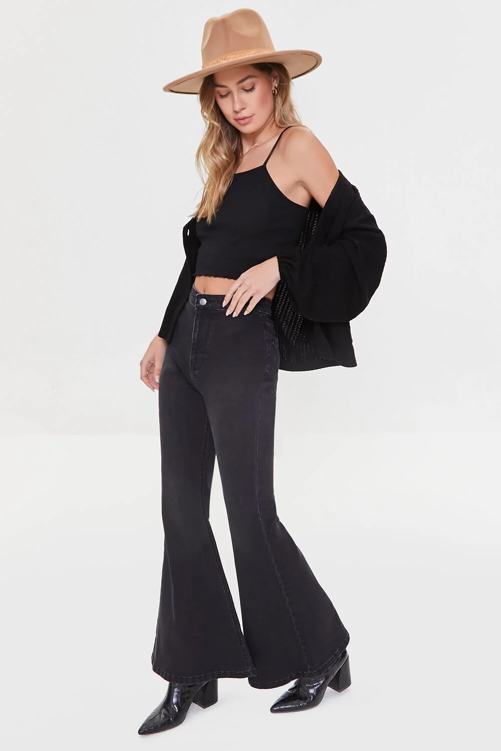 Recycled Cotton Flare High-Rise Jeans