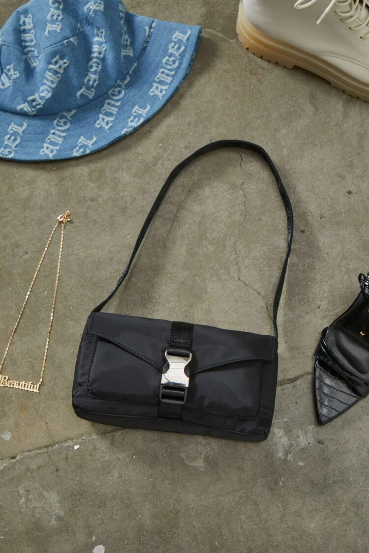 Release-Buckle Shoulder Bag