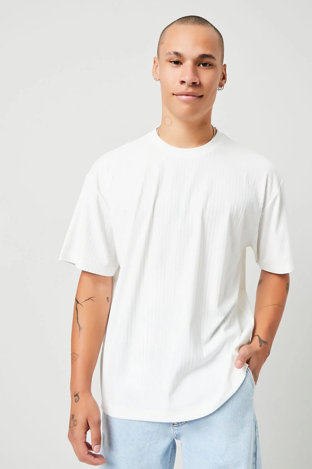 Ribbed Crew Neck Tee