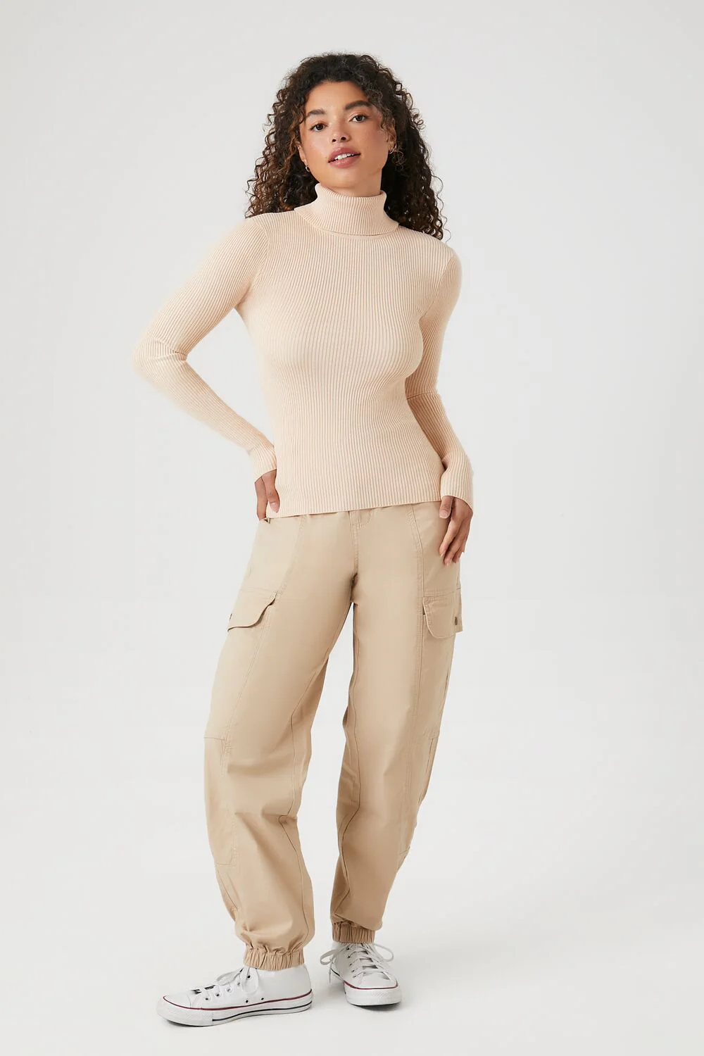 Ribbed Turtleneck Sweater-Knit Top - Image 66