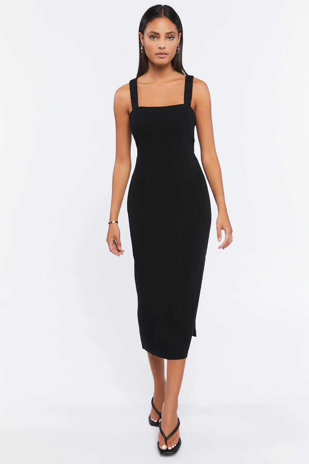 Leg-Slit Midi Dress