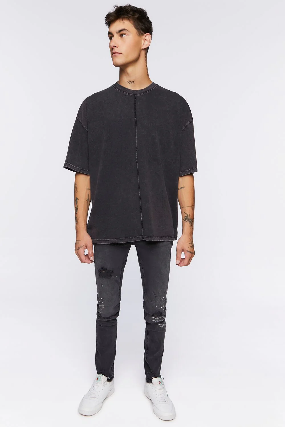 Graphic Paint Splatter Skinny Jeans