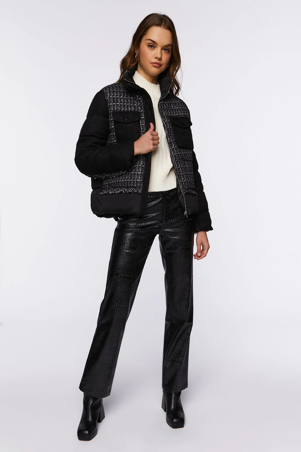 Tweed Puffer Jacket