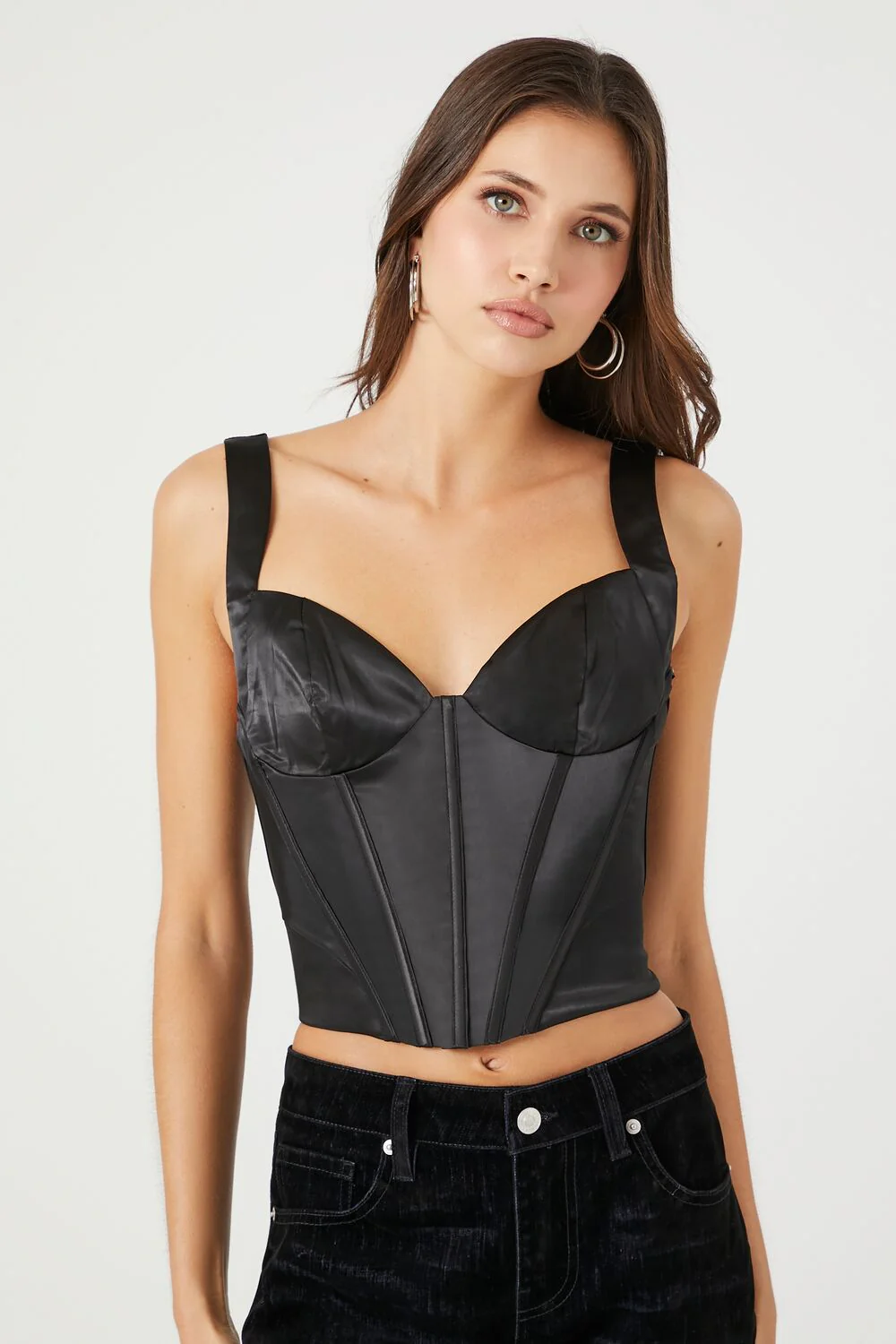 Satin Bustier Crop Top