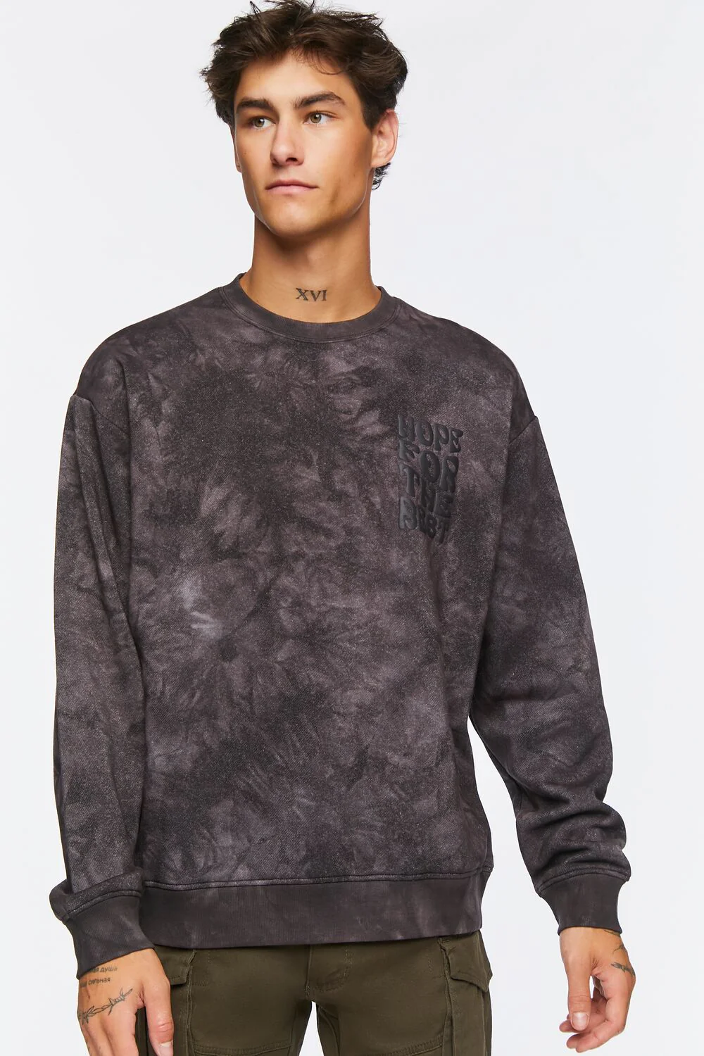 Hope For The Best Acid Wash Pullover