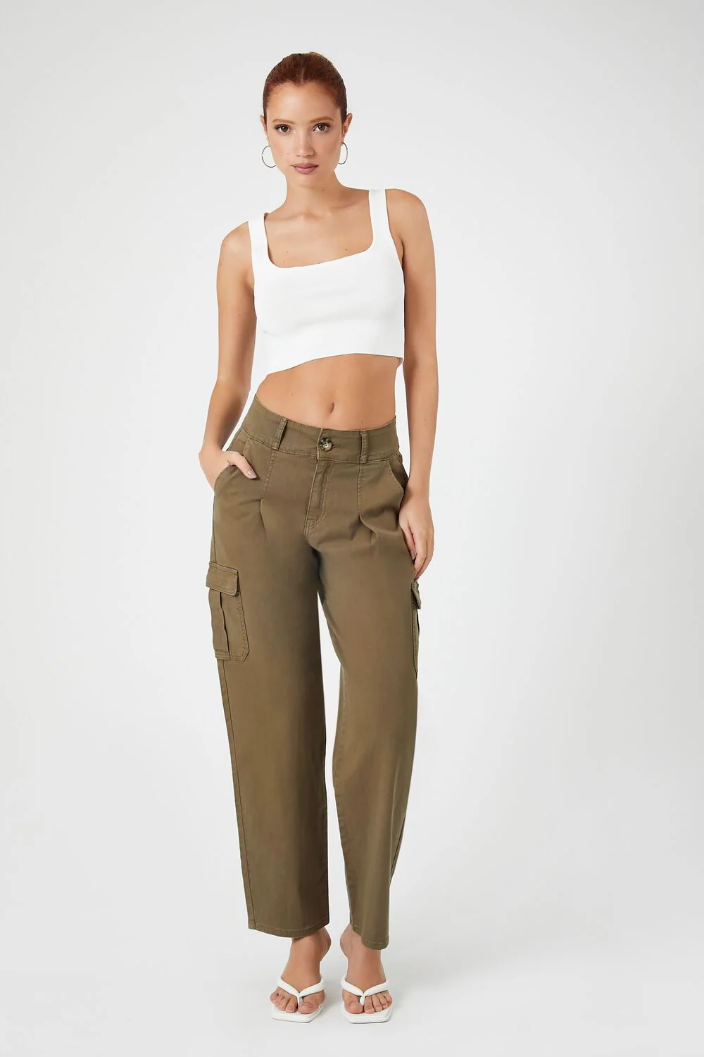 Twill High-Rise Trousers