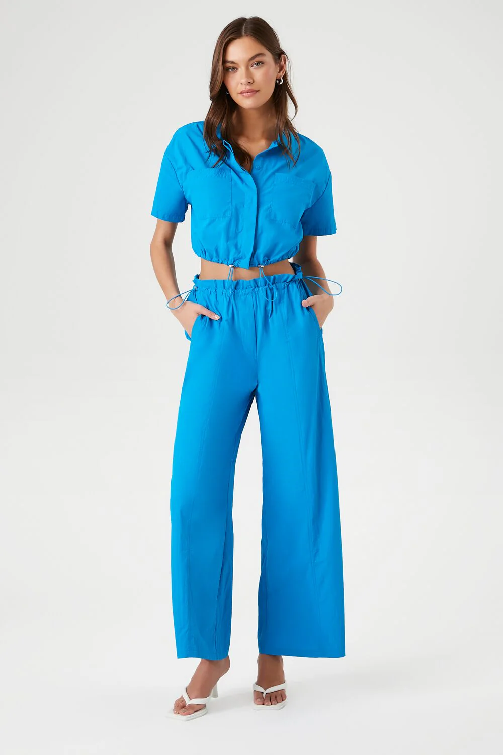 Toggle Drawstring Cropped Shirt - Image 4