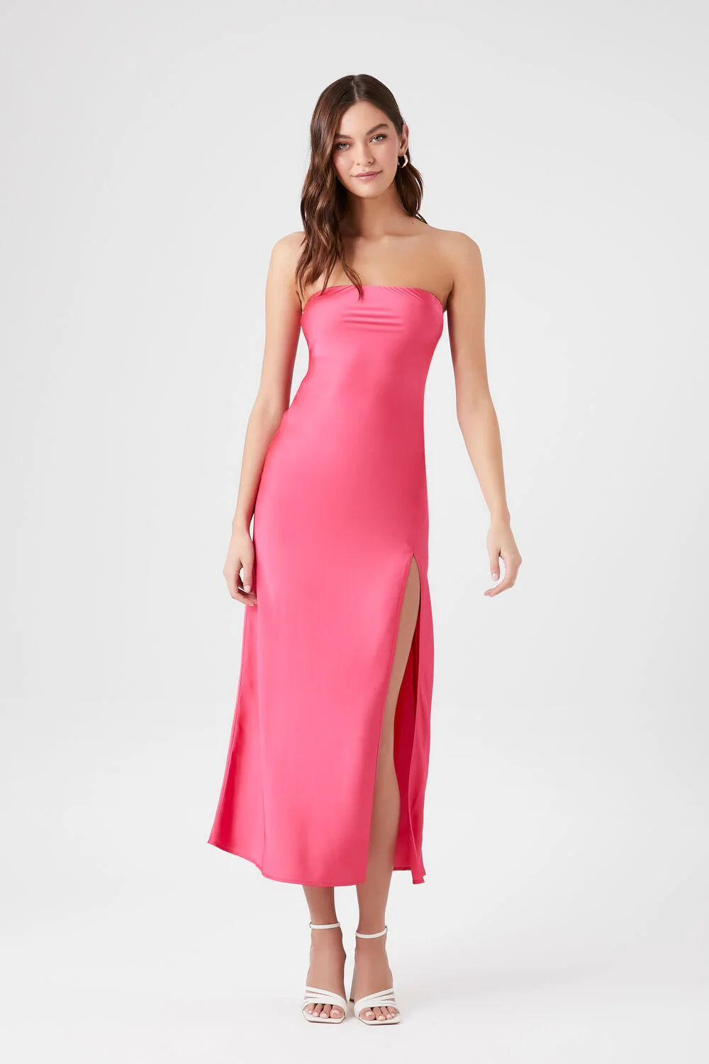 Satin Strapless Maxi Slip Dress