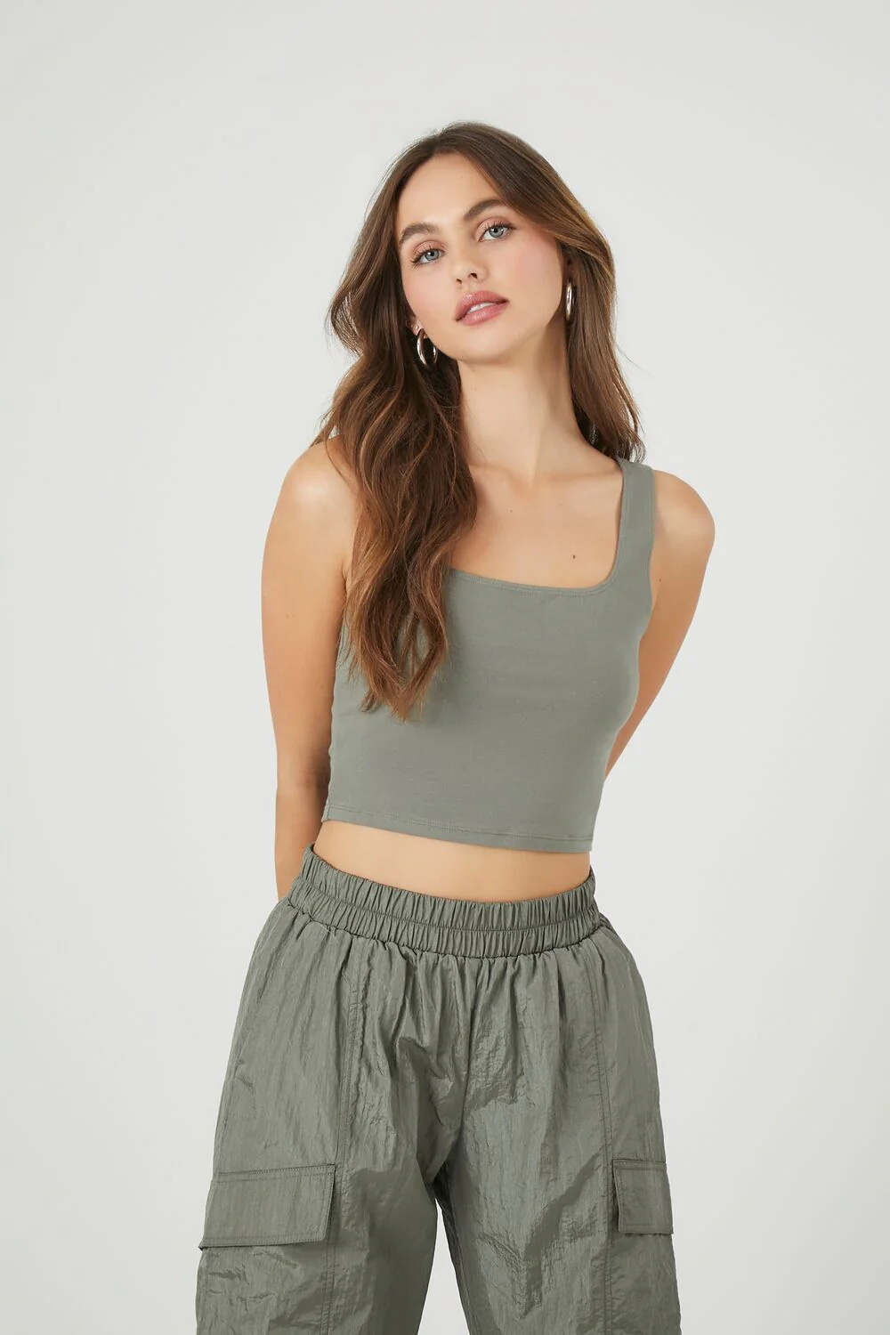 Cotton Cropped Tank Top