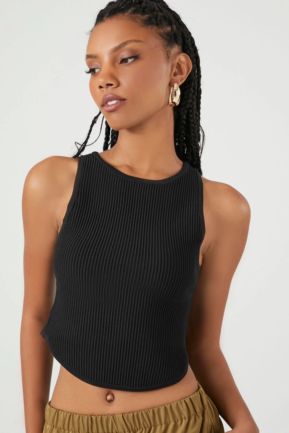 Sweater-Knit Cropped Tank Top
