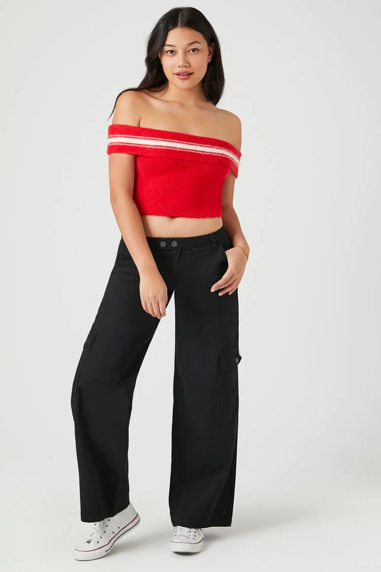 Low-Rise Straight-Leg Cargo Pants