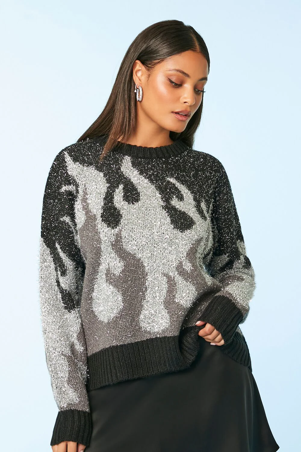 Metallic Flame Sweater