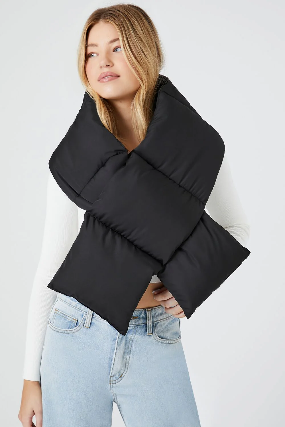 Quilted Puffer Oblong Scarf