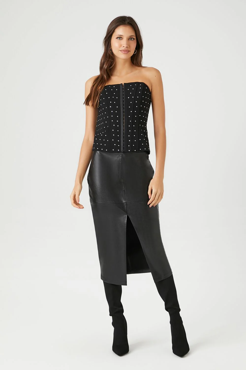 Rhinestone Corset Tube Top