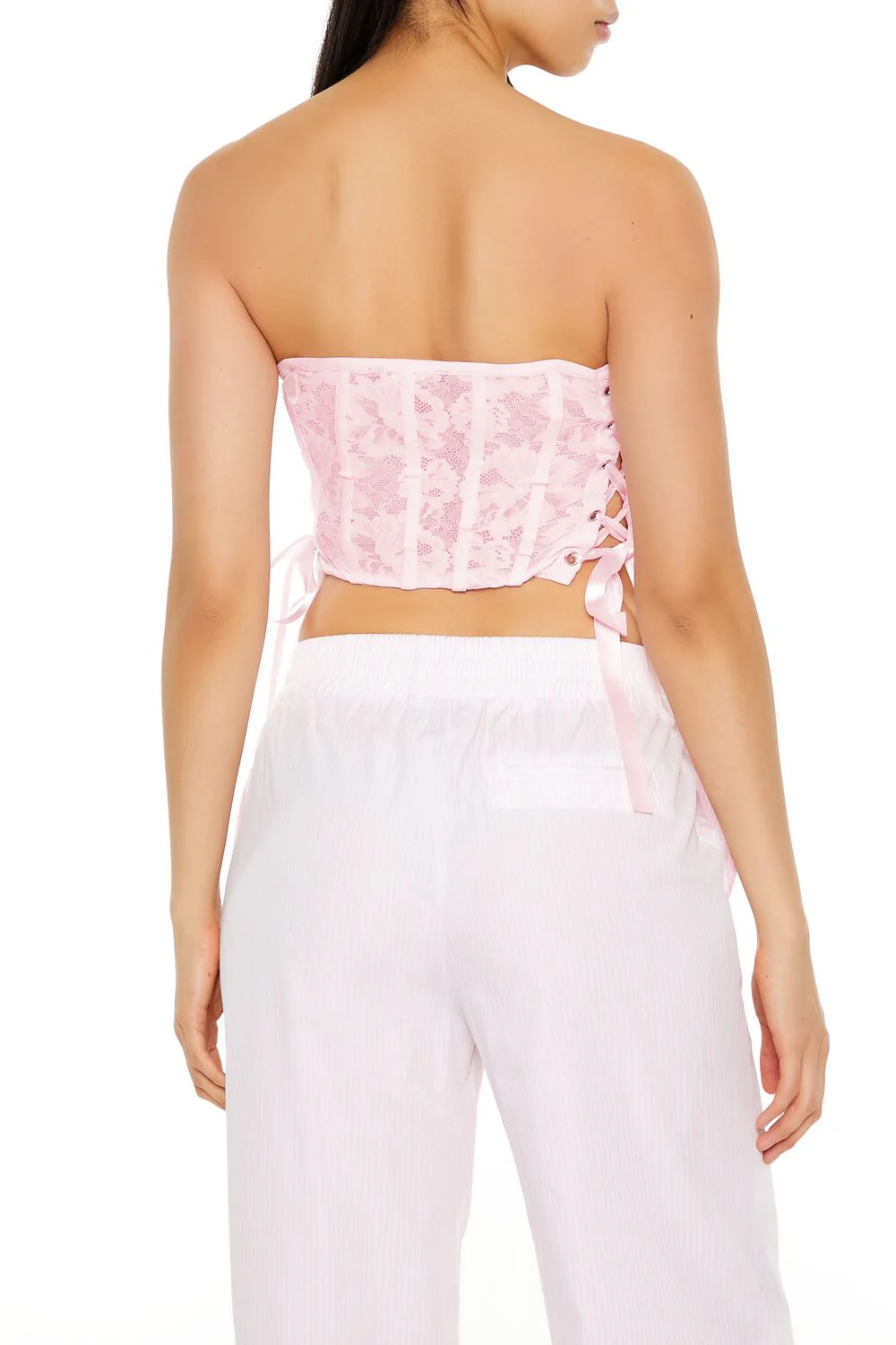 Lace Corset Tube Crop Top - Image 21