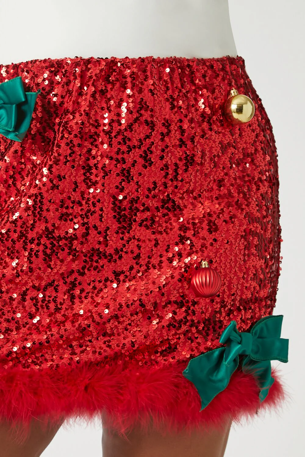 Plus Size Sequin Ornament Mini Skirt - Image 6
