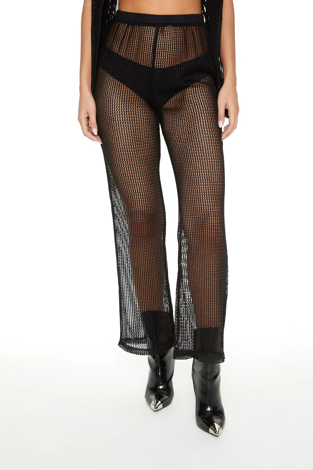 Sheer Crochet Shirt & Pants Set - Image 5