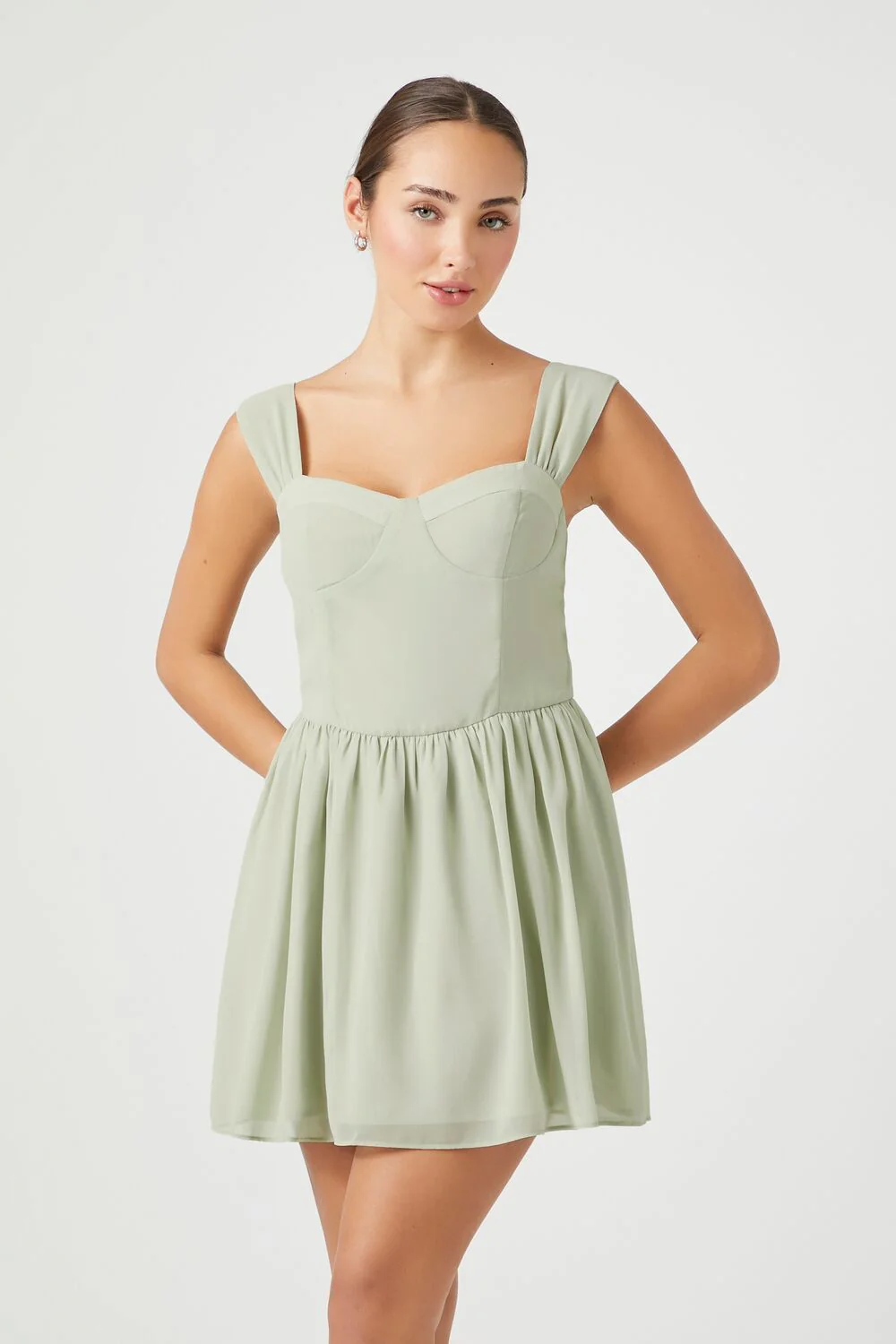 Chiffon Bustier Mini Dress