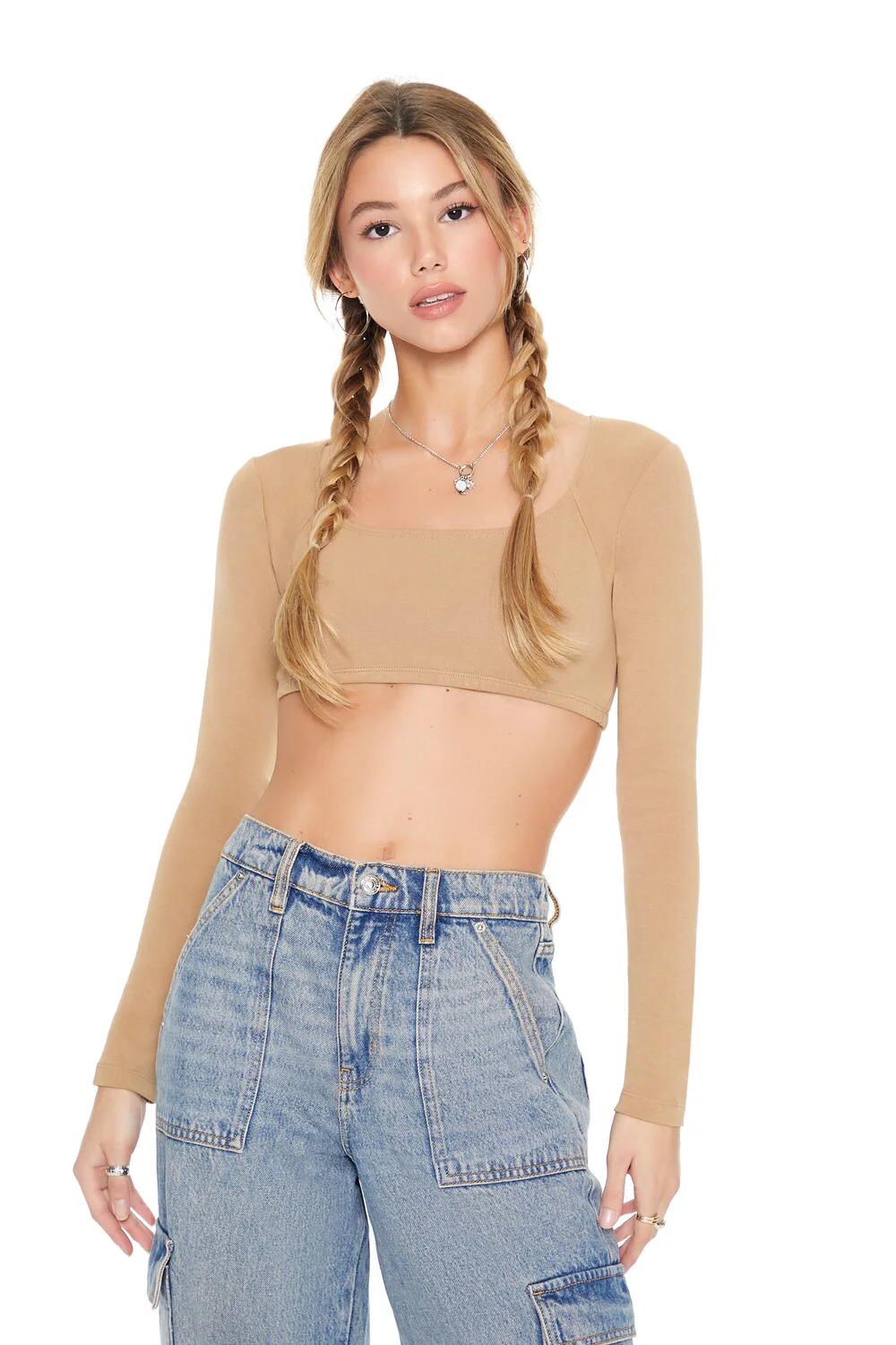 Long-Sleeve Crop Top