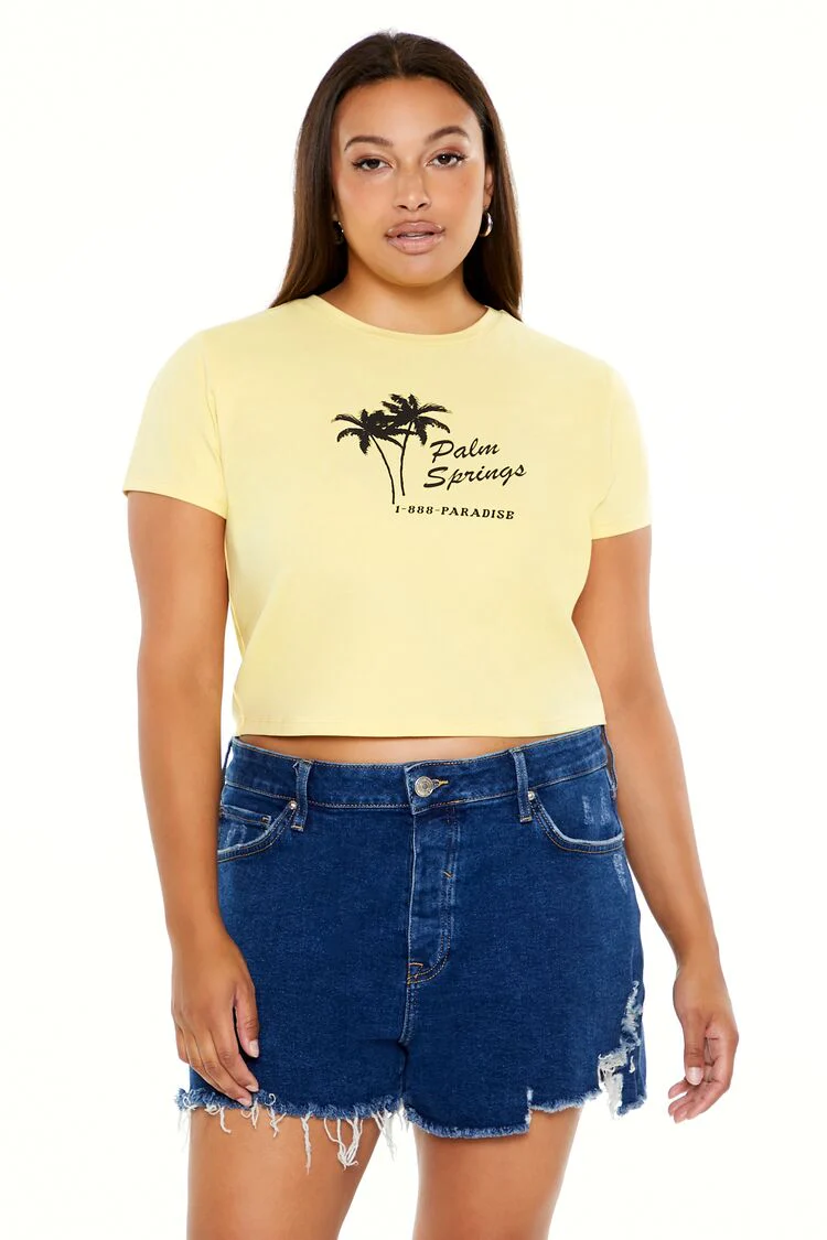 Plus Size Palm Springs Baby Tee