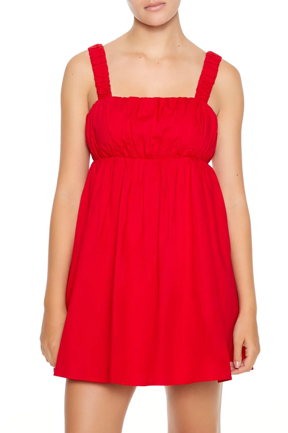 Poplin Babydoll Mini Dress - Image 8