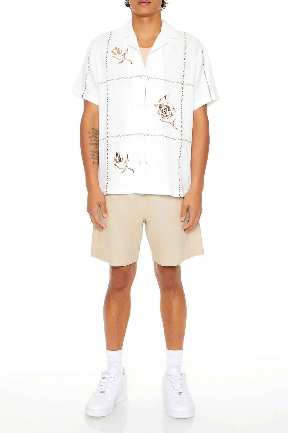 Textured Embroidered Rose Shirt - Image 2