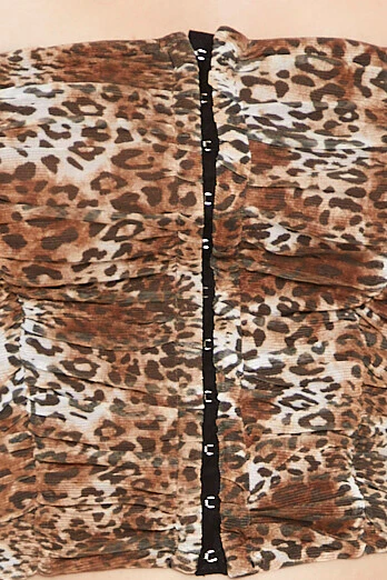 Leopard Print Mesh Tube Top - Image 5