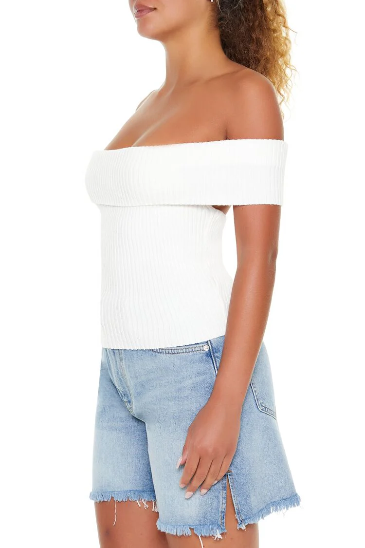 Off-the-Shoulder Sweater-Knit Top - Image 4