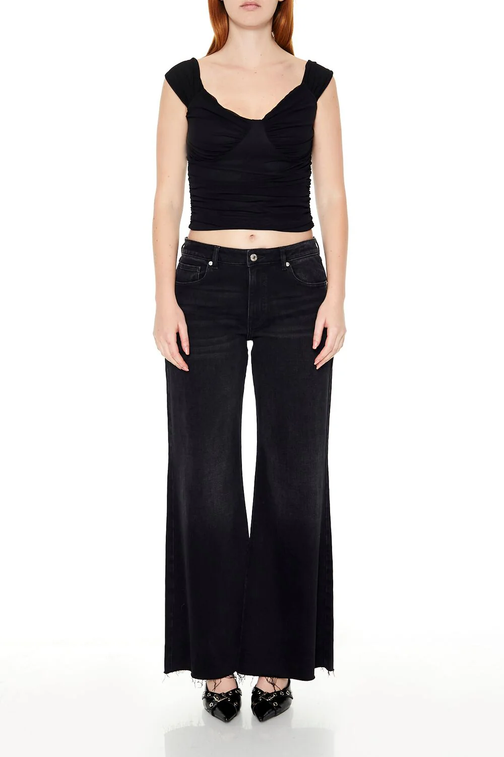 Ruched Bustier Crop Top - Image 2