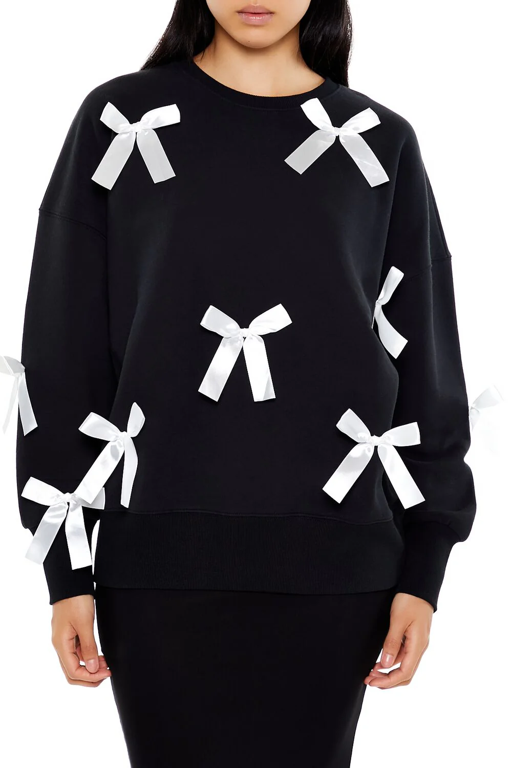 Fleece Bow Crew Pullover