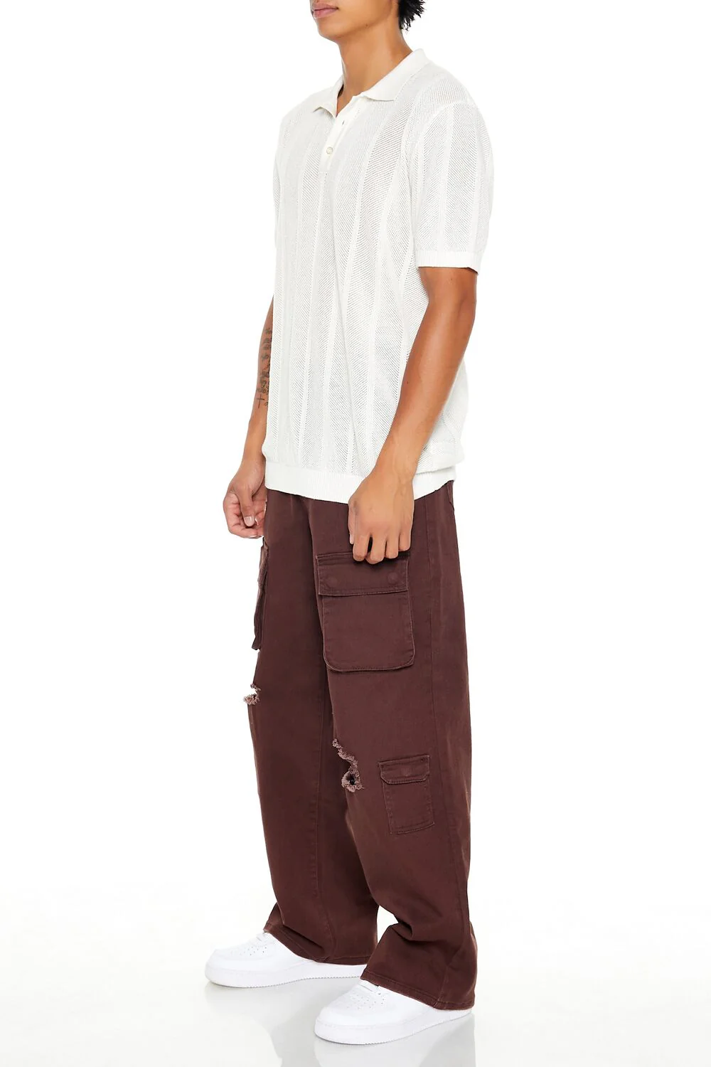 Distressed Mid-Rise Cargo Jeans - Image 3