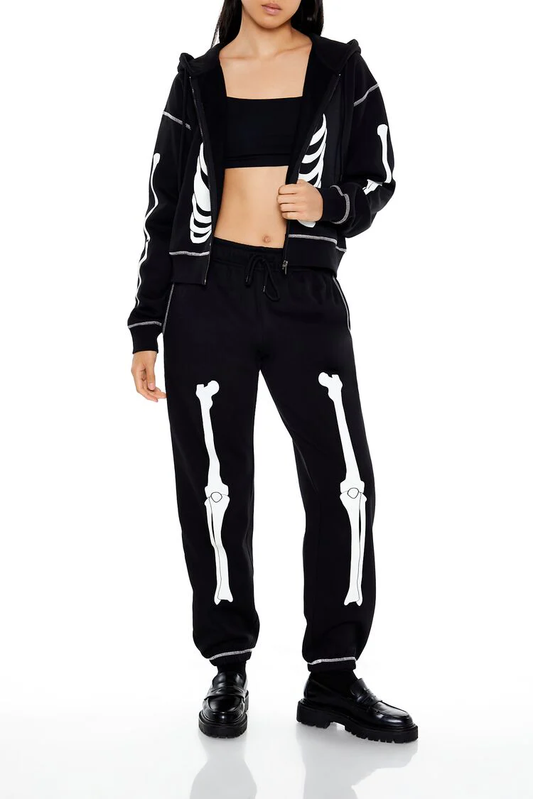 Fleece Skeleton Graphic Joggers