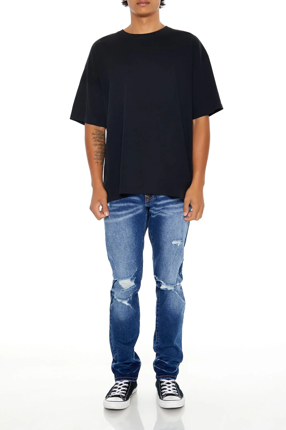 Distressed Slim-Fit Jeans
