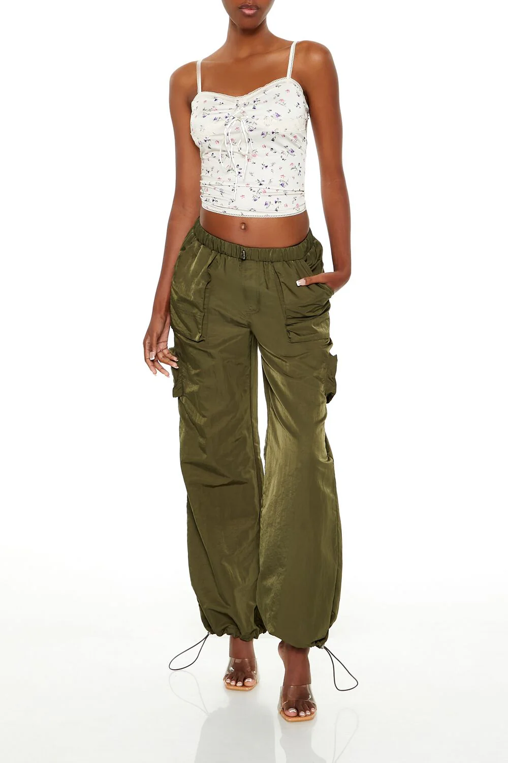 Ditsy Floral Lace-Up Cami - Image 2