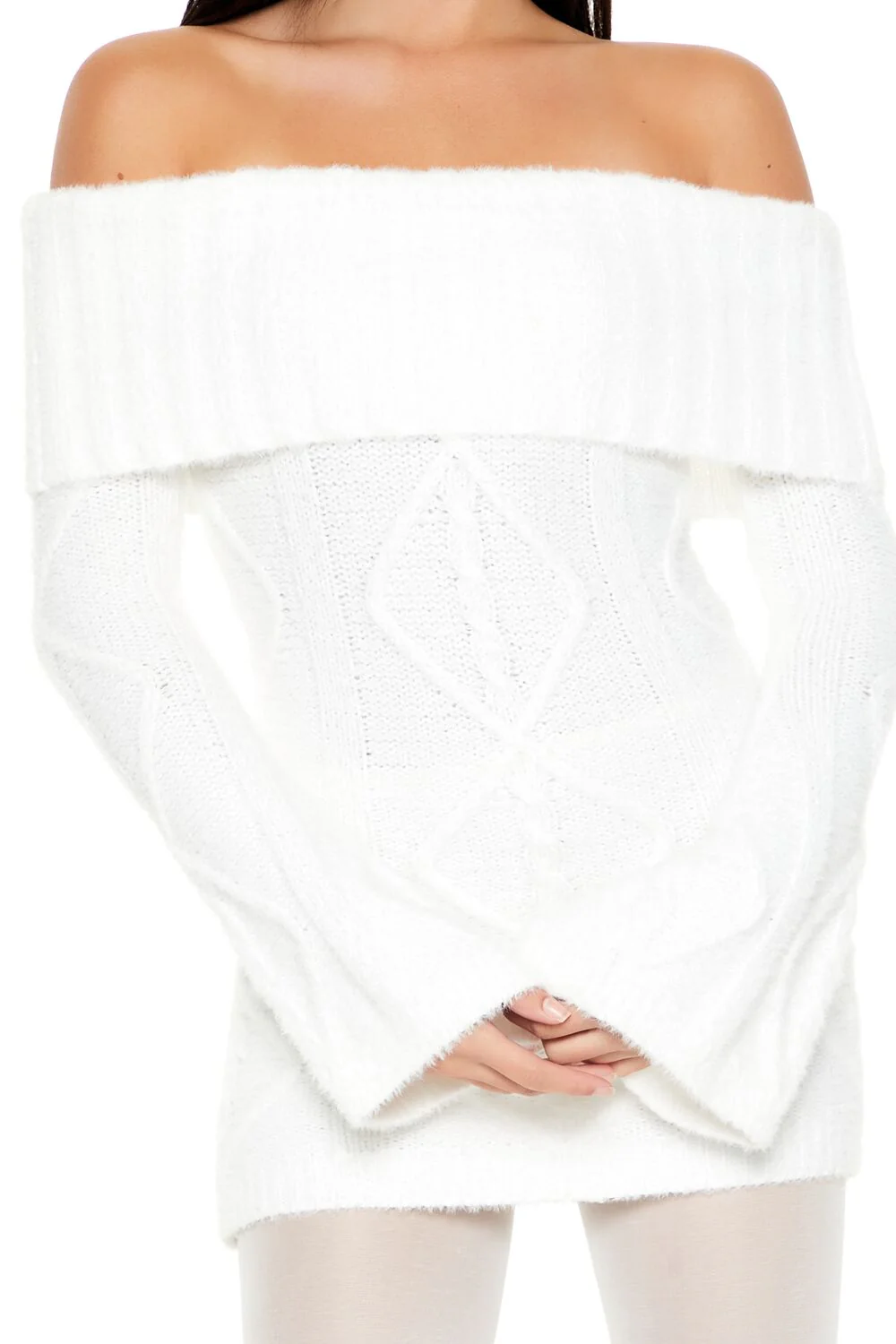 Off-the-Shoulder Mini Sweater Dress - Image 4
