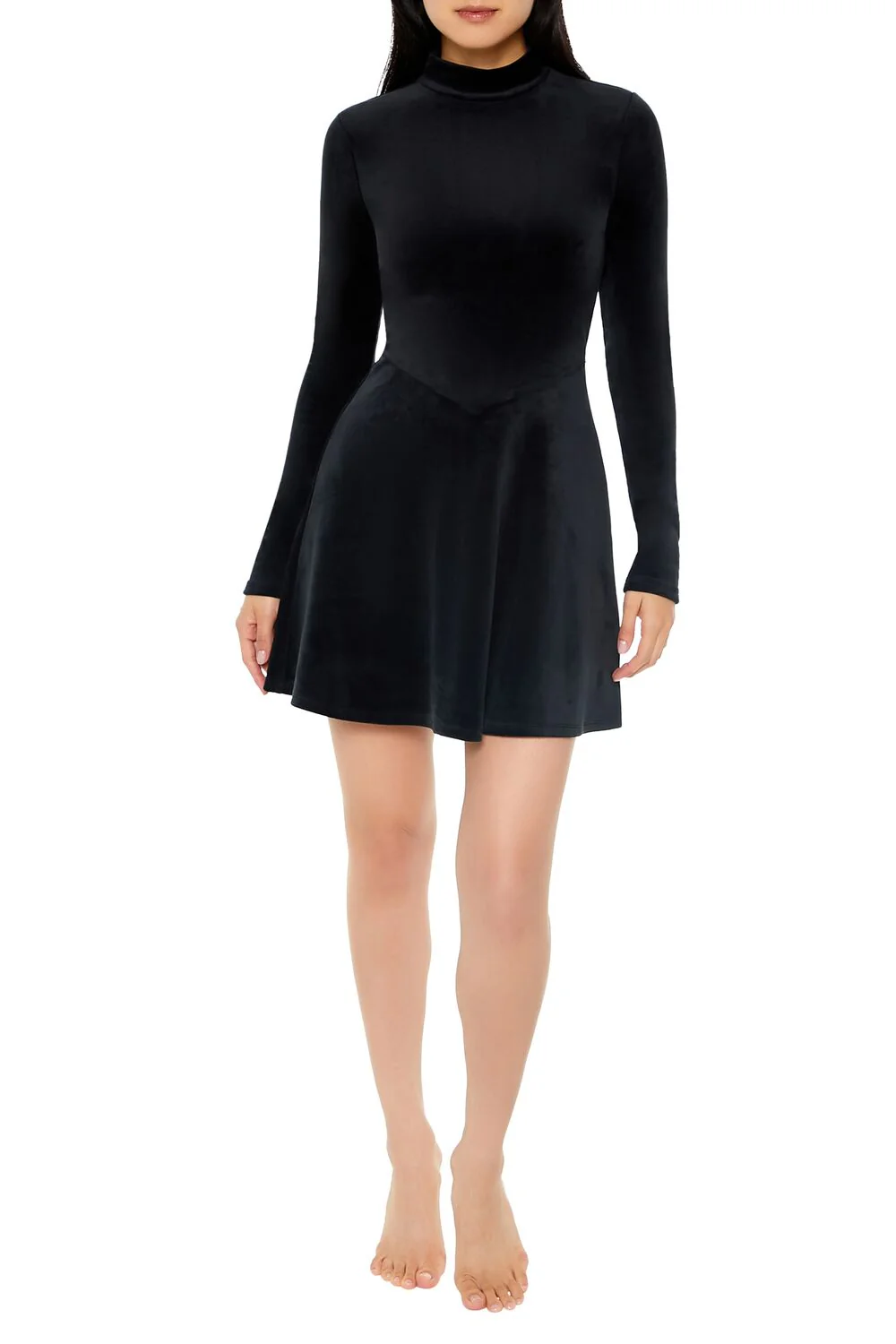 Velour Skater Mini Dress
