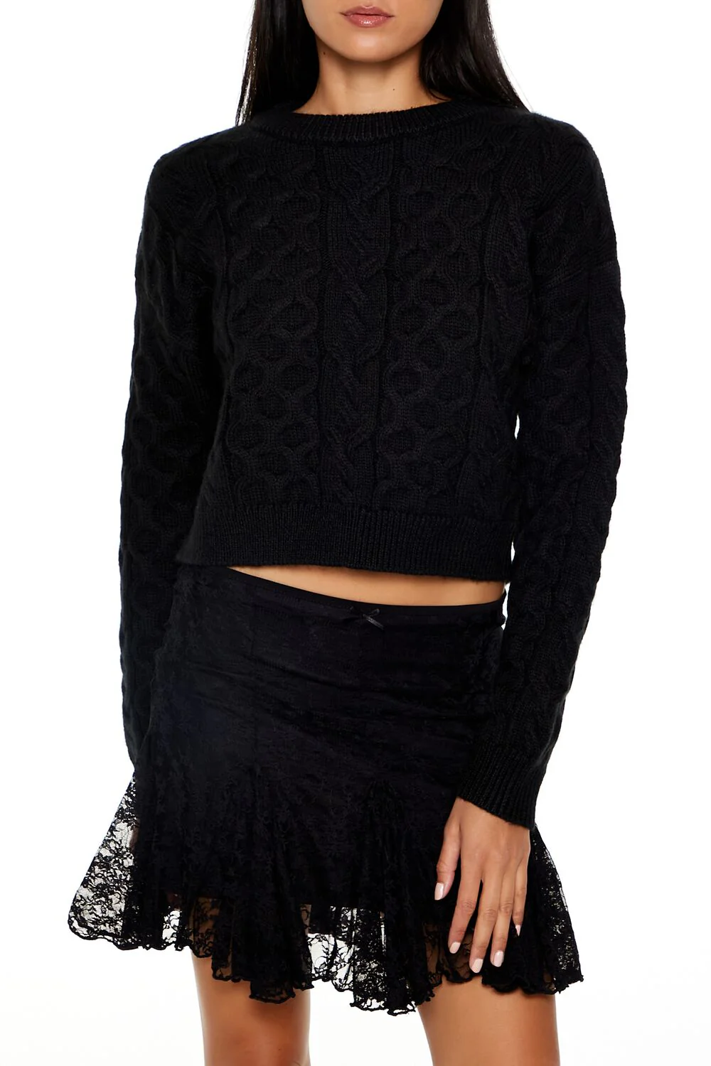Cable & Honeycomb Knit Sweater - Image 11