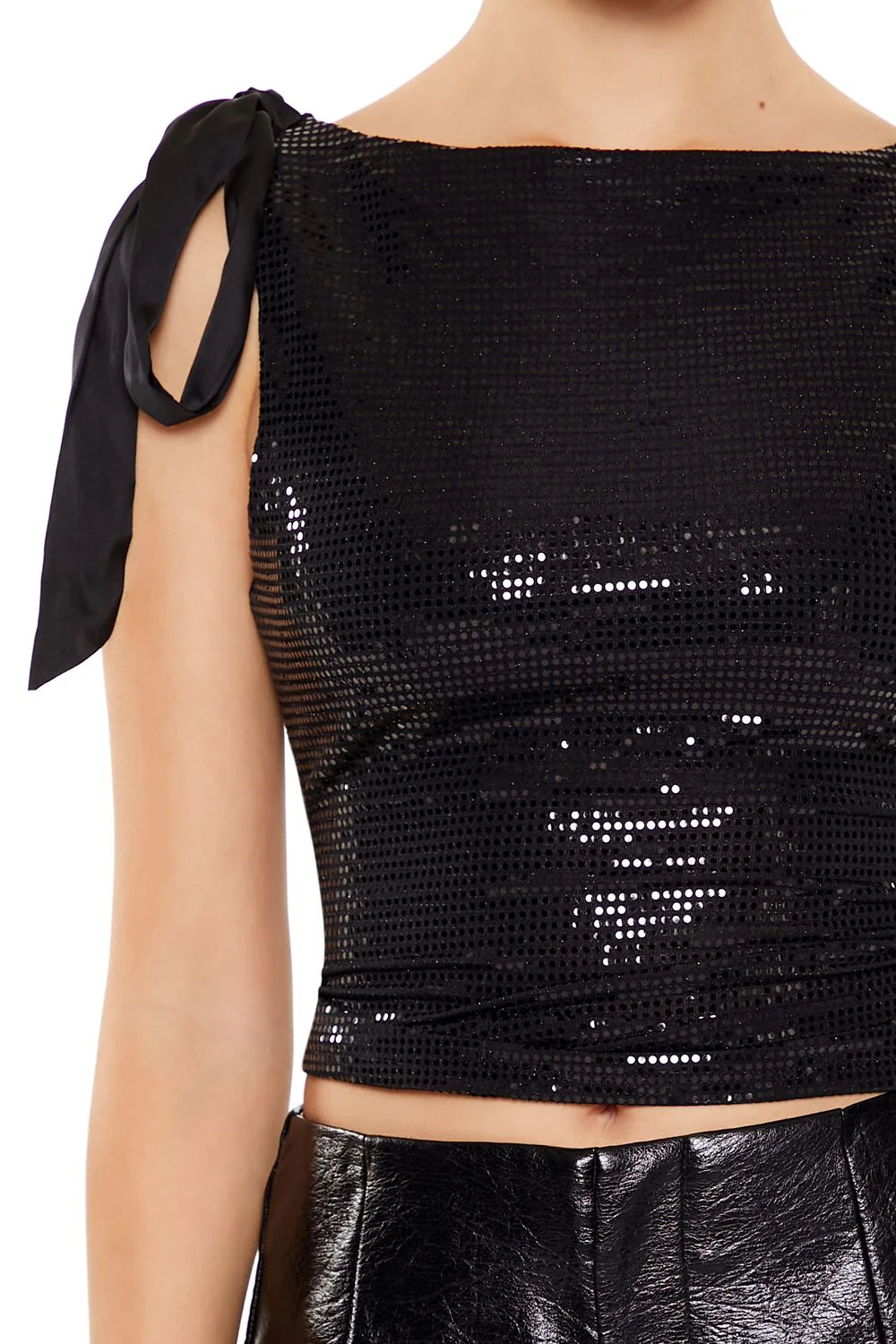 Sequin Bow Crop Top - Image 3