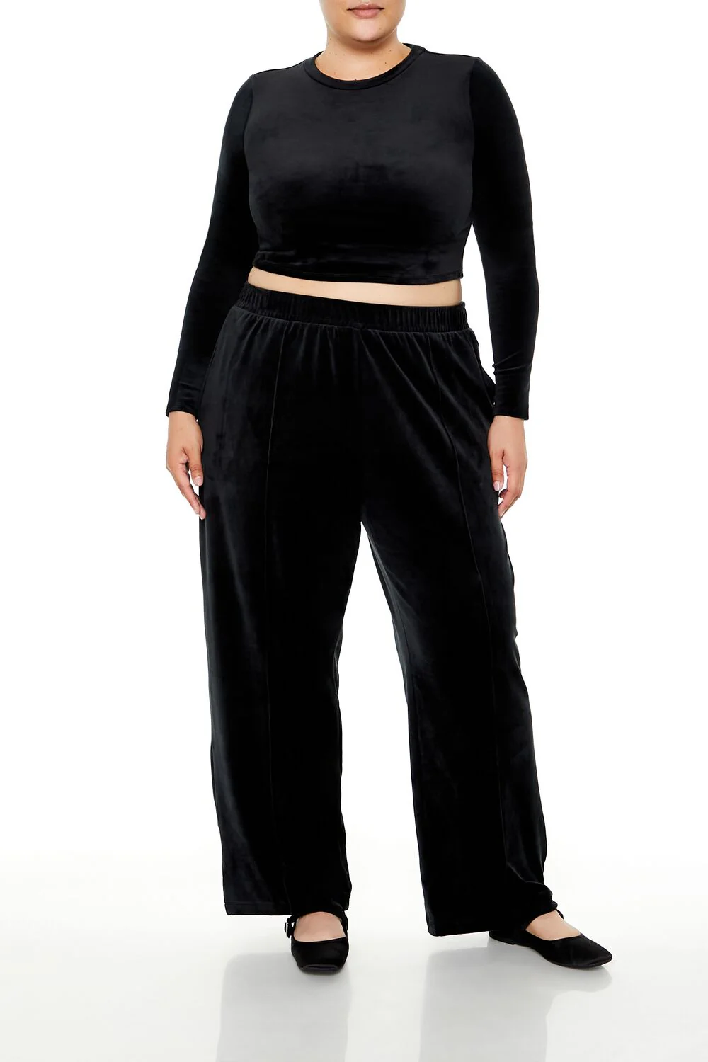 Plus Size Velour High-Rise Joggers