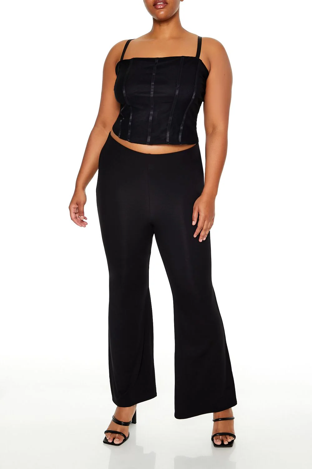 Plus Size Lace-Up Cropped Cami - Image 2
