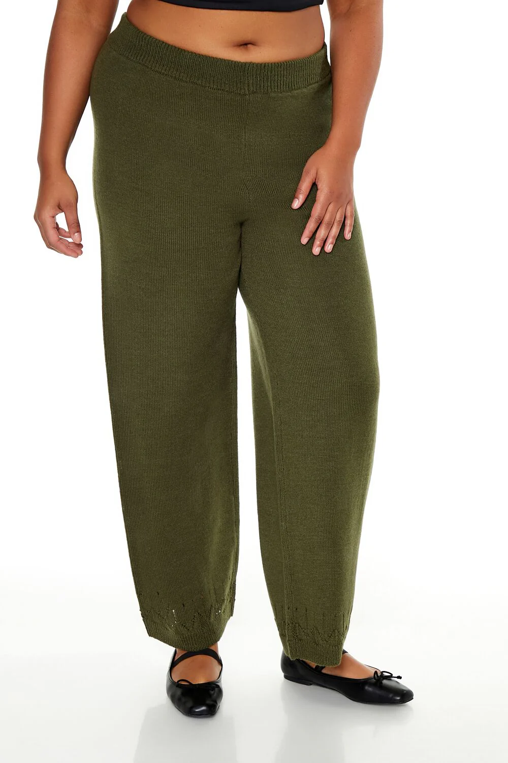 Plus Size Wide-Leg Sweater-Knit Pants - Image 12