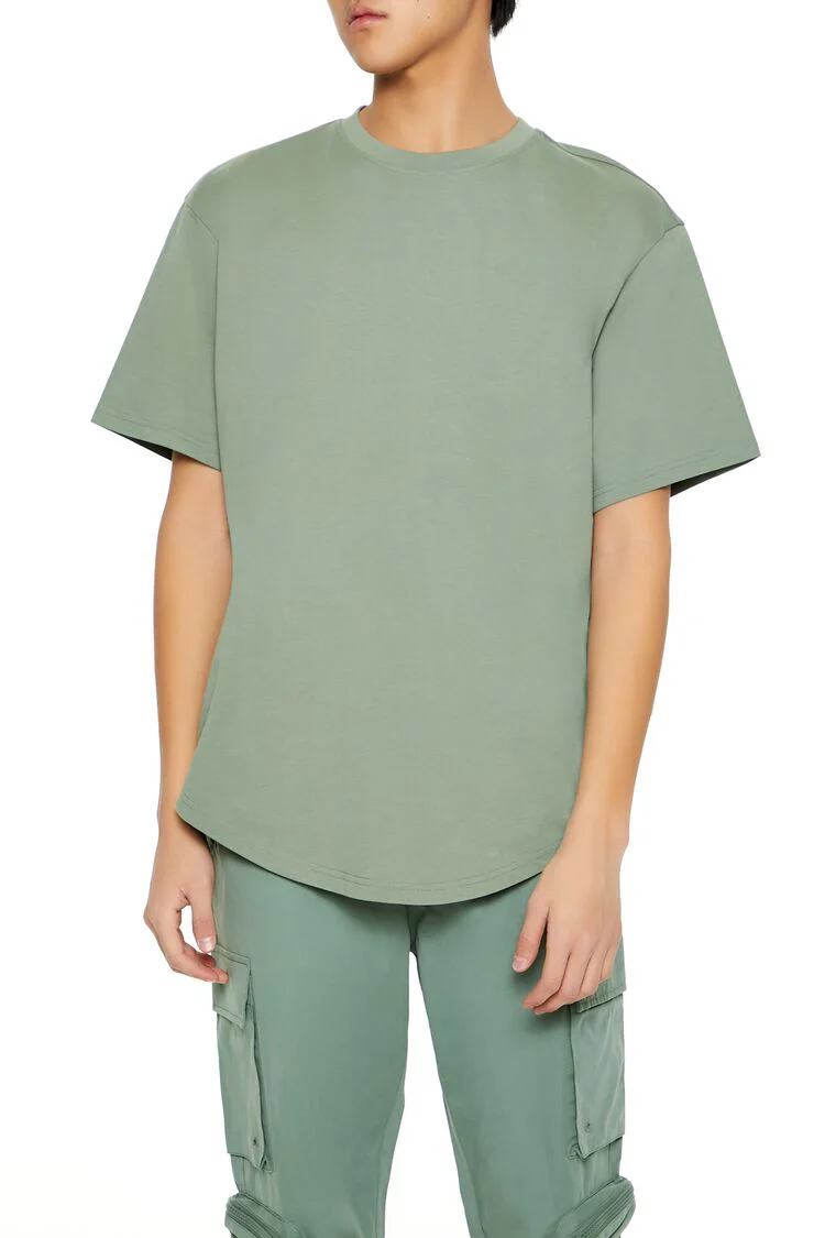 Cotton Curved-Hem Tee