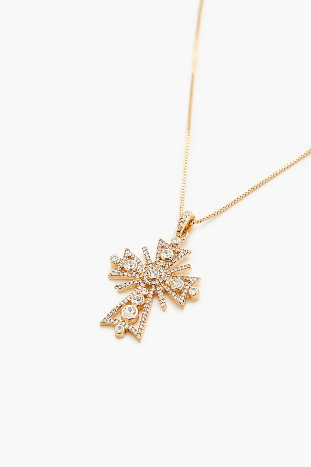 Rhinestone Cross Pendant Necklace - Image 2