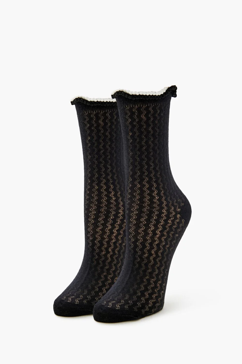 Pom Pom Lettuce-Edge Crew Socks