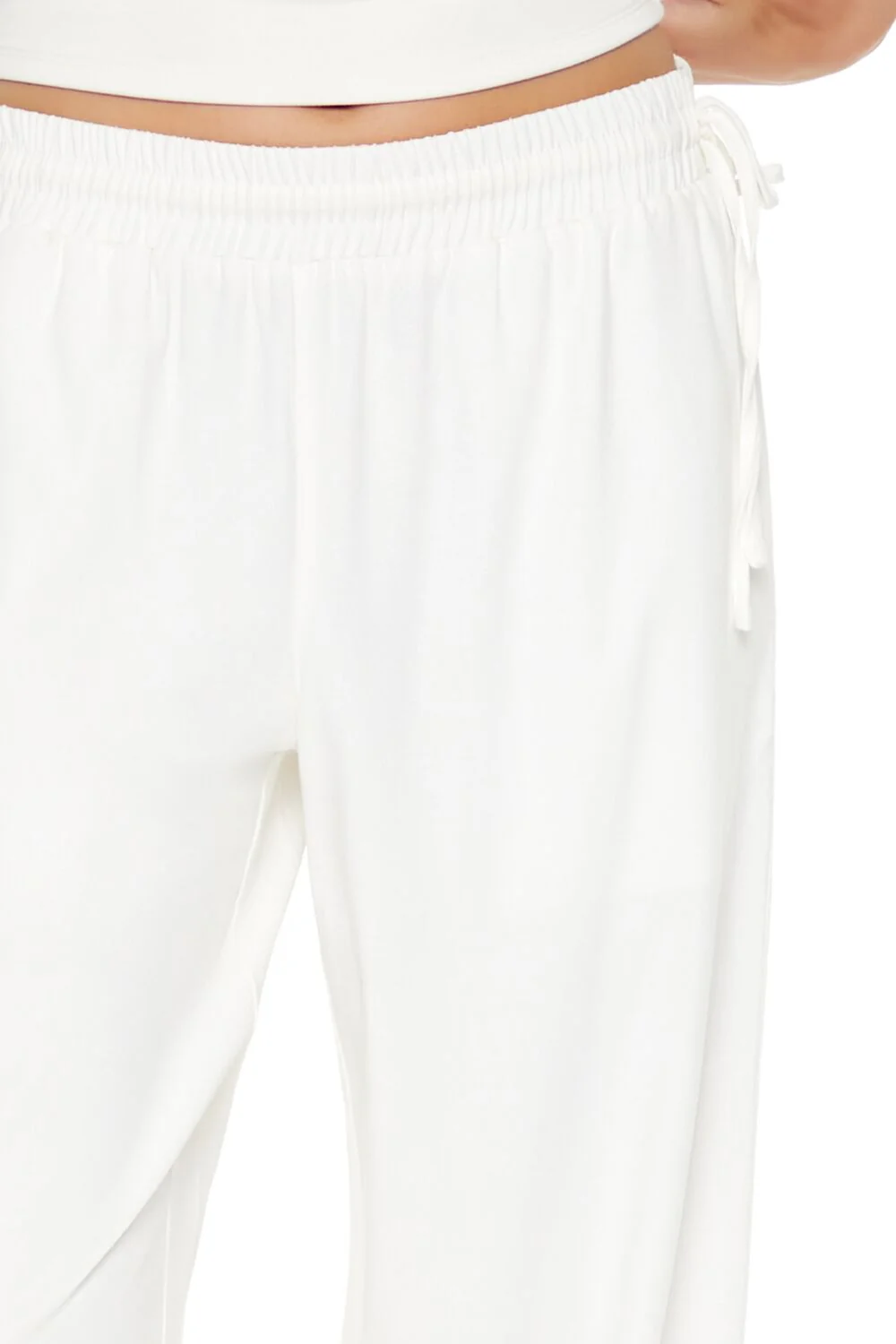 Shirred Tie-Waist Wide-Leg Pants - Image 5